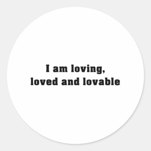 J'aime - Affirmations Classic Round Sticker (Devant)