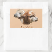 J'aime Alpacas Stickers Rectangle (Sac)