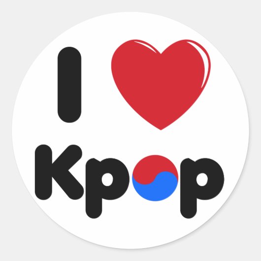 J'aime autocollant kpop (Devant)
