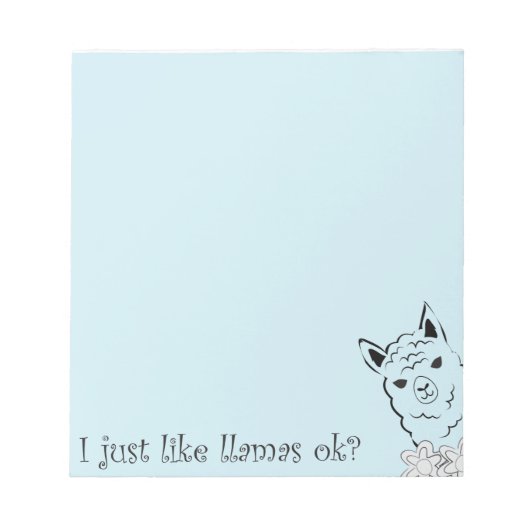 J'aime bien les lamas ok bloc-notes bleu (Devant)