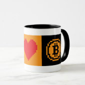 J'aime Bitcoin BTC Bloc 8-Bit | Mug (Devant droit)