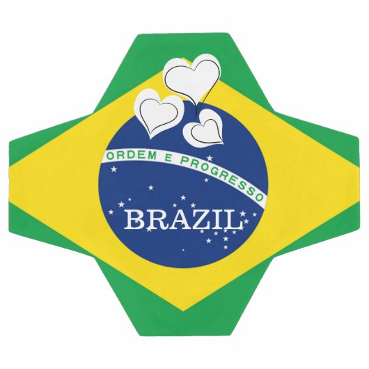 J'aime Brésil - Drapeau brésilien (Plat)