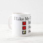 J'Aime... Café noir 2 édulcorants Café Mug (Devant gauche)