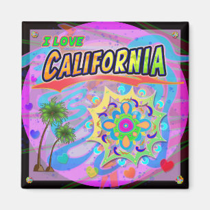 J'AIME Californie VRAI Magnet de progrès