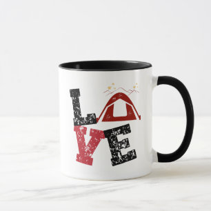 j'aime camping campeur camp café tasse