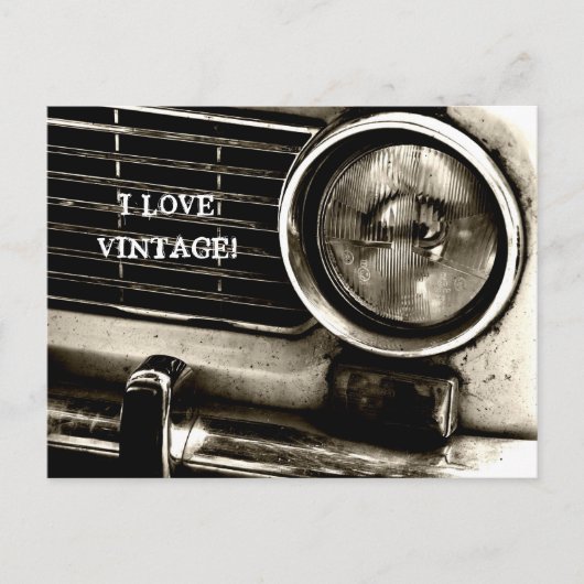 J'aime carte postale Vintage (Devant)
