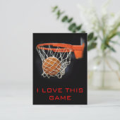 J'Aime Ce Jeu Basketball Carte Postale (Debout devant)