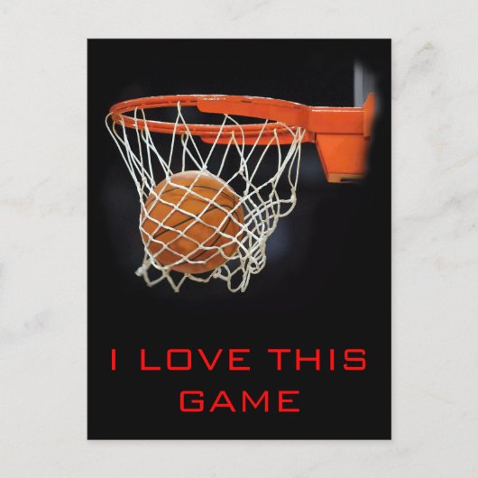 J'Aime Ce Jeu Basketball Carte Postale (Devant)