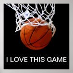 J'Aime Ce Jeu Basketball Poster<br><div class="desc">J'Aime Ce Jeu. Sports Populaires - Basketball Game Ball Image.</div>