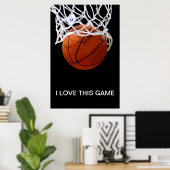J'Aime Ce Jeu Gros Plan Poster De Basketball (Bureau à domicile)