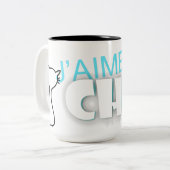 J'aime chat kist kist kist kast café tweekleurige koffiemok (Voorkant links)