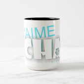 J'aime chat kist kist kist kast café tweekleurige koffiemok (Center)