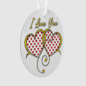 J'aime conception de coeurs en or (devant)