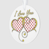 J'aime conception de coeurs en or (devant)