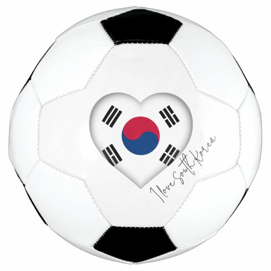 J'aime Corée du Sud Drapeau couleurs Heart Soccer (Devant)