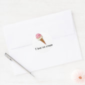 J'aime crème glacée Sticker à cône double trempe (Enveloppe)