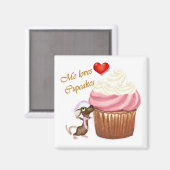 J'aime Cupcakes Refrigerator Magnet (Recto/Verso)