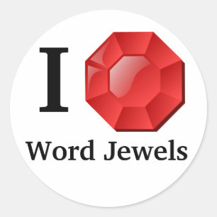 J'aime des autocollants de bijoux de mot