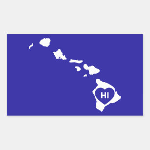 J'aime des autocollants de blanc d'état d'Hawaï