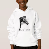 J'aime des chevaux ! Sweat - shirt à capuche de