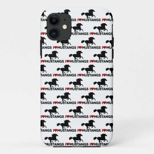 J'aime des mustangs - coque iphone (Dos)