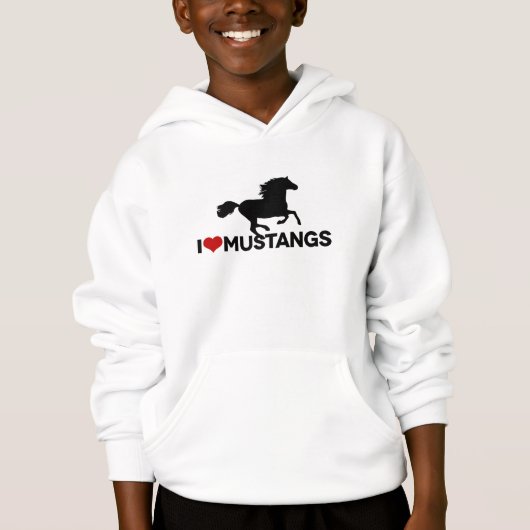 J'aime des mustangs - sweat - shirt à capuche (Devant)