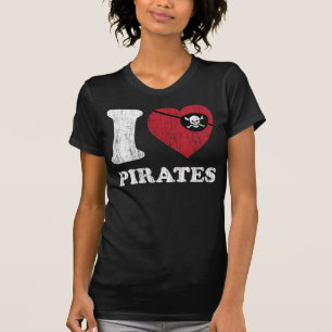j'aime des pirates refroidis le rétro T-shirt