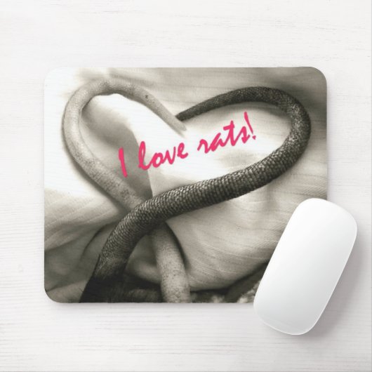 J'aime des rats ! tapis de souris (Avec souris)