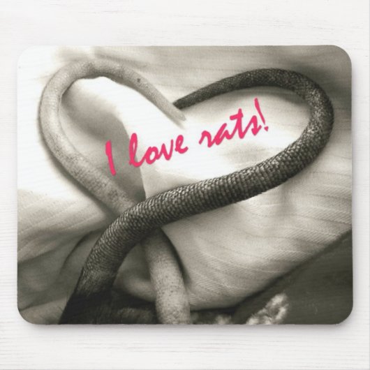J'aime des rats ! tapis de souris (Devant)