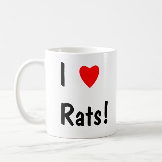J'aime des rats ! tasse (Gauche)
