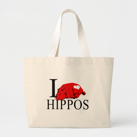 J'aime des sacs fourre-tout à hippopotames (Devant)