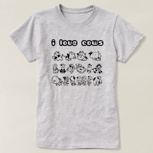 J'aime des sweat - shirts à capuche de vaches (Design devant)