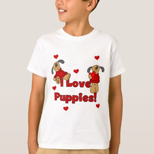 J'aime des T-shirts et des cadeaux de chiots (Devant)