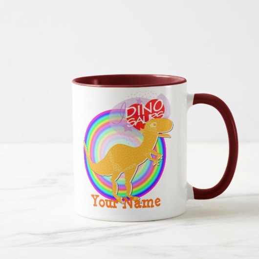 J'aime Dinos T-Rex et tasse nommée de Stegosaurus (Droite)