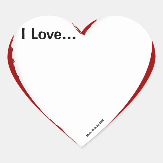 J'Aime... (Écrire) Stickers Coeur (Devant)
