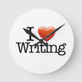 J'Aime Écrire Un Mur Blanc Rond Horloge