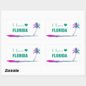 J'Aime Florida Colorful Green Sticker rectangulair (Feuille)