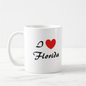 J'Aime Floride Typographie du Coeur Café Mug (Gauche)