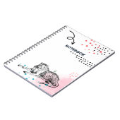 J'aime grand cahier tacheté léopard (Côté gauche)