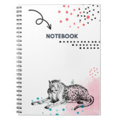 J'aime grand cahier tacheté léopard (Devant)