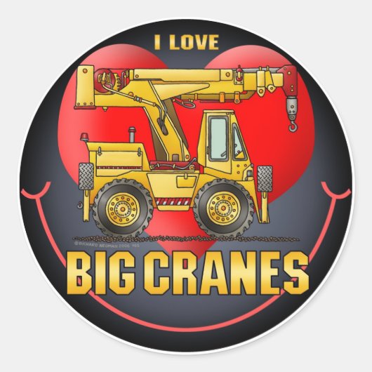 J'Aime Grosse Grue Sticker pour enfants (Devant)