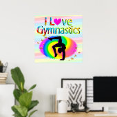 J'AIME GYMNASTICS RAINBOW POSTER (Bureau à domicile)