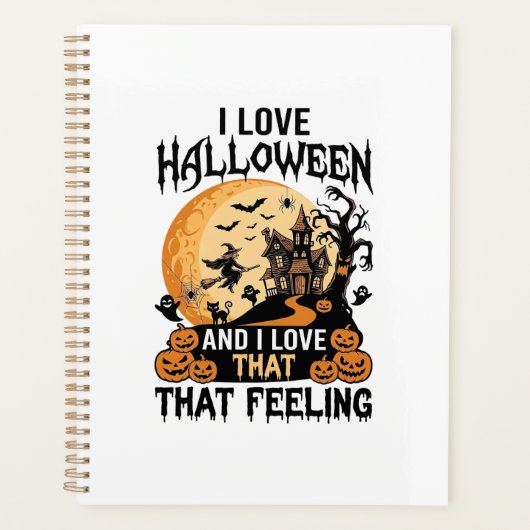 J'aime Halloween Maison Hantée Lune Sorcière Citro (Devant)