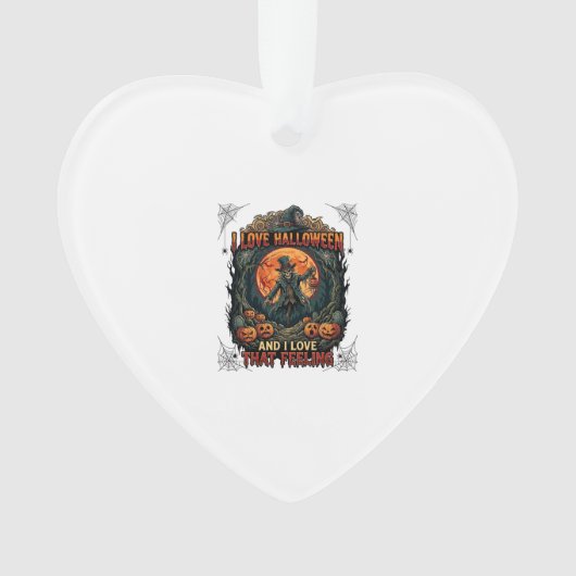 J'aime Halloween Squelette Épouvantail Pleine Lune (devant)