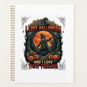 J'aime Halloween Squelette Épouvantail Pleine Lune