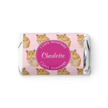 J'aime Hamsters Motif Hamster Rose