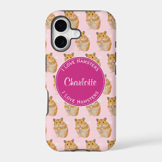 J'aime Hamsters Motif Hamster Rose