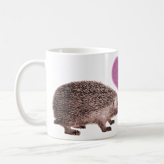 J'aime Hedgies - deux hérissons sur une tasse (Gauche)