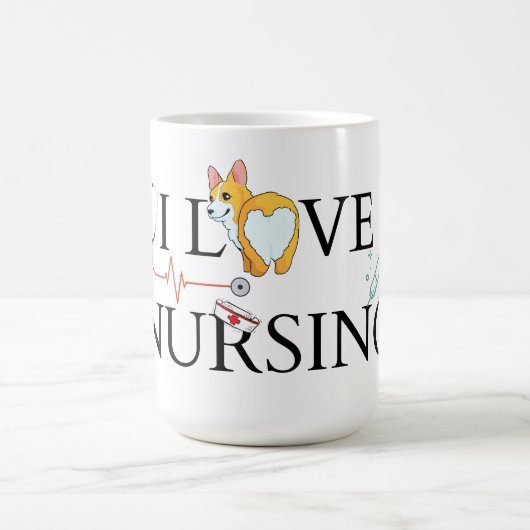 J'Aime Infirmier Corgi Mug (Centre)