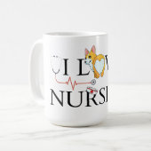 J'Aime Infirmier Corgi Mug (Devant gauche)